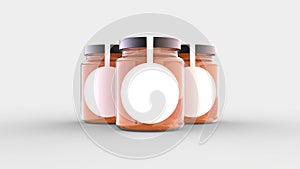 Set of glass container jar 3d image