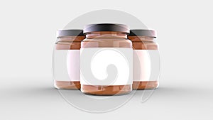 Set of glass container jar 3d image