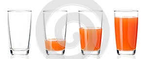 Set of glasses juice