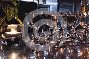 Set of glasses with vodka