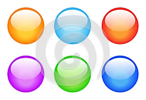 Set of glassy buttons