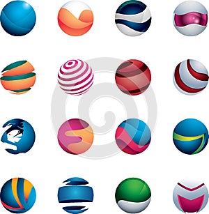 Set of globe design icons. Vector illustration decorative design
