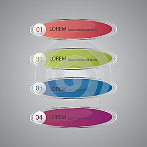 Set of glossy banners infographics template. photo