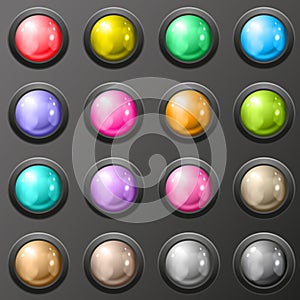 Set of glossy button for web applications.