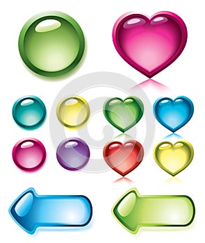 Set of glossy buttons