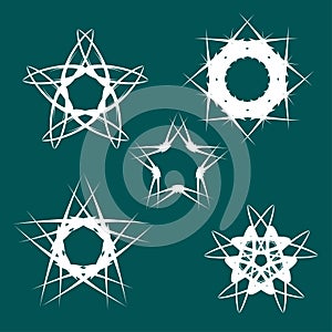 Set of glossy design elements in form stars