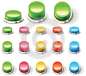 Set of glossy empty buttons