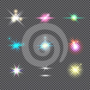 Set of Glow and explosion effect vector