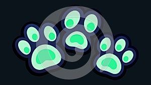 A set of glowinthedark paw print stickers that can be applied to a pets paws creating a unique and attentiongrabbing way photo