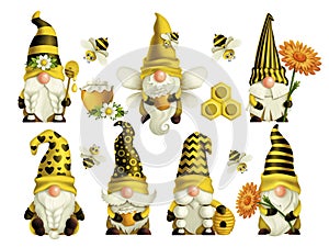 Set of gnomes bee