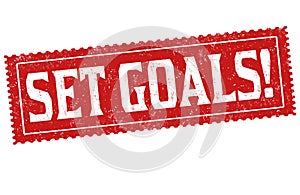 Set goals grunge rubber stamp