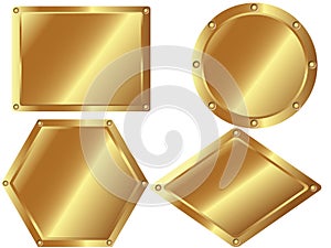 Set of gold metal plates 2