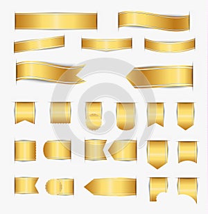 Set of gold ribbons photo