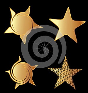 Set of gold stars logo