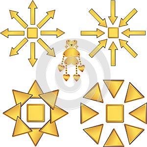Set of gold vector drawings