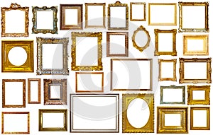 Set of golden art frames