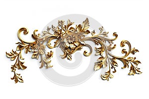 Set of Golden luxury border frame design on white background or Decorative vintage floral ornament frames