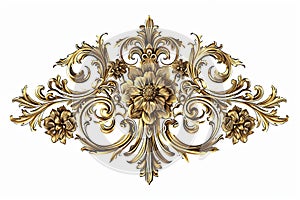 Set of Golden luxury border frame design on white background or Decorative vintage floral ornament frames