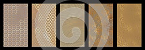 Set of golden metallic deluxe textures - aureate elegance graphic templates kit photo