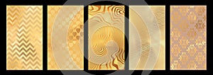 Set of golden metallic deluxe textures - aureate elegance graphic templates kit photo