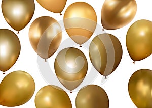 Set of Golden Party Balloons