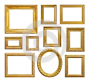 Set of golden vintage frame