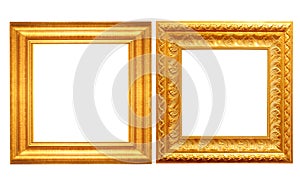 Set of golden vintage frame isolated