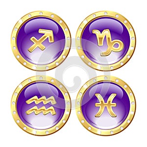 Set of the Golden Zodiac Signs