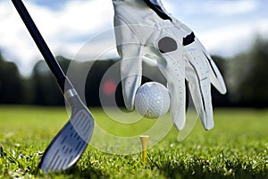 Set golf ball on a peg