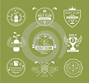 Set of golf club logos, labels and emblems