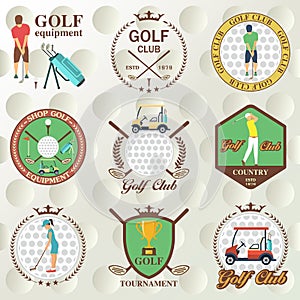 Set of golf labels, badges
