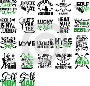 Set of Golf quotes. Golf vector. Sport quotes