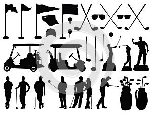 Set of Golf silhouette bundle vector art