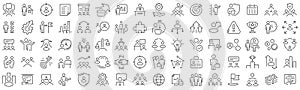 Set of governance and management line icons. Collection of black linear icons