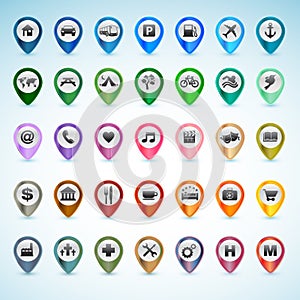 Set of GPS icons