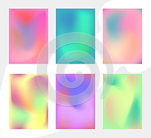 Set of gradient colorful abstract backgrounds with beautiful color combination vector