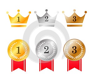 Set of gradient ranking icons