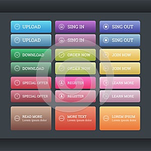 Set of the gradient web buttons