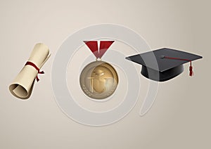 set of graduation icons. Vector illustration decorative design