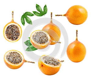 A set of granadilla fruit isolated