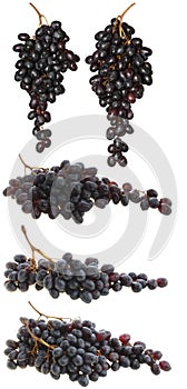 Set grapes isolated.