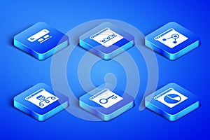Set Graph chart infographic, Search engine, Secure your site with HTTPS, SSL, Server, Data, Browser window and icon