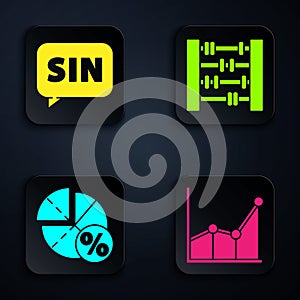 Set Graph, schedule, chart, diagram, Mathematics function sine, Graph, schedule, chart, diagram and Abacus. Black square