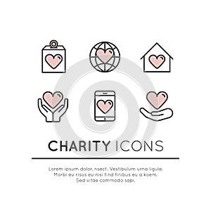 Set of Graphic Elements for Nonprofit Organizations and Donation Centre photo