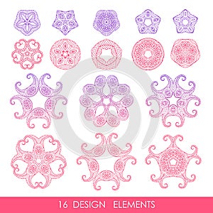 Set of graphical design elements.