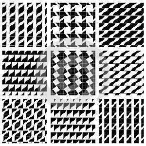 Set of grate seamless patterns with geometric figures