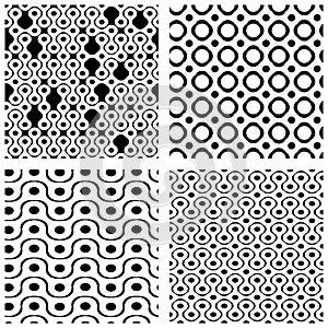 Set of grate seamless patterns with geometric figures, ornamenta