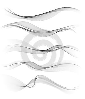 Set of gray abstract wave design element