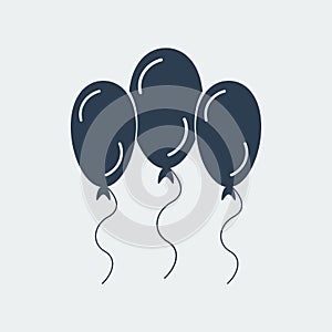 Set of Gray balloons icon.For web design.Vector Illustration