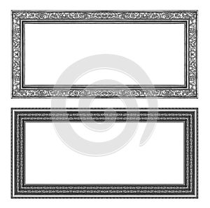 Set gray frame isolated on white background , clipping path